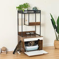 Cat Litter Box Enclosure with Tree Tower, 2-in-1 Hidden Cabinet