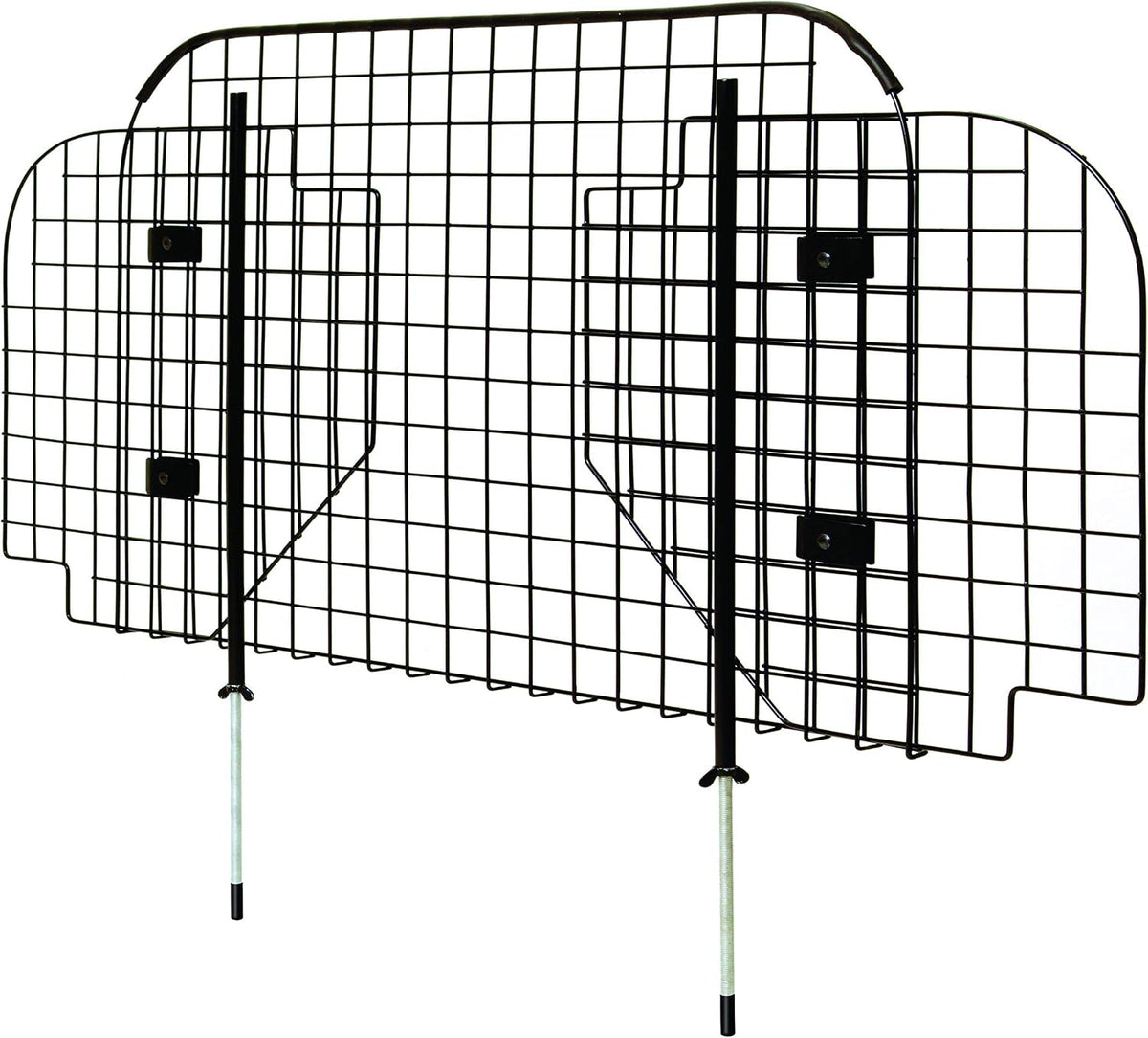 Adjustable wire car pet barrier between front and back seats