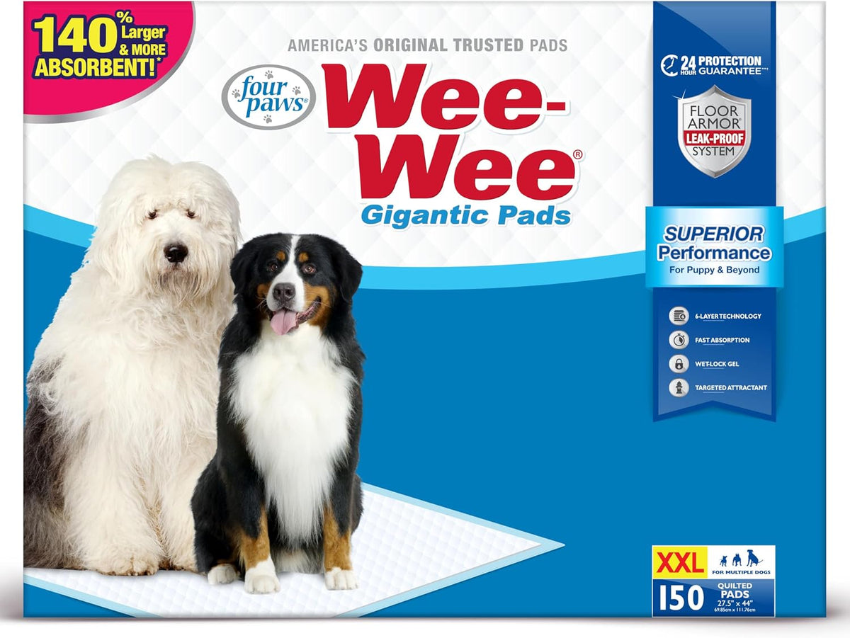 Gigantic 27.5 x 44 inch dog potty training pad spread on a floor – view 3