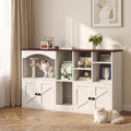 Hidden litter box enclosure cabinet for two cats with storage