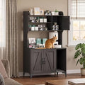 51 Inch Cat Washroom Cabinet with Built-In Scratching Mat, Walnut
