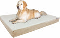 Jumbo cooling memory foam dog bed with khaki microsuede cover