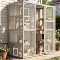 61 Inch Outdoor Catio for Multiple Cats, Wooden Cat Enclosure