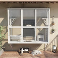 67 Inch Window Catio Outdoor Cat Enclosure, White