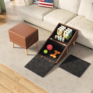 3-in-1 Dog Ramp with Hidden Storage, Anti-Slip Footstool for Pets