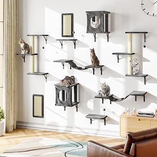 10-in-1 Wall-Mounted Cat Wall Shelves Furniture Set