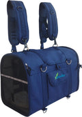 6-in-1 soft-sided pet carrier backpack with top opening