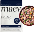 Frozen fresh beef dog food packs beside a bowl of food – view 8