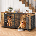 Extra large metal and wood double dog crate with two front doors