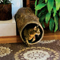 Realistic faux tree log cat tunnel hideaway, 32 inches long