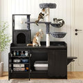 50.6" Cat Tree with Hidden Litter Box Enclosure and Storage