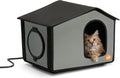 Weatherproof heated outdoor cat house shelter