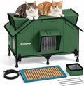 Extra-large heated outdoor cat house with two roof windows – view 3