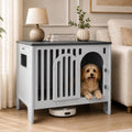 Modern HDPE dog crate end table on raised legs
