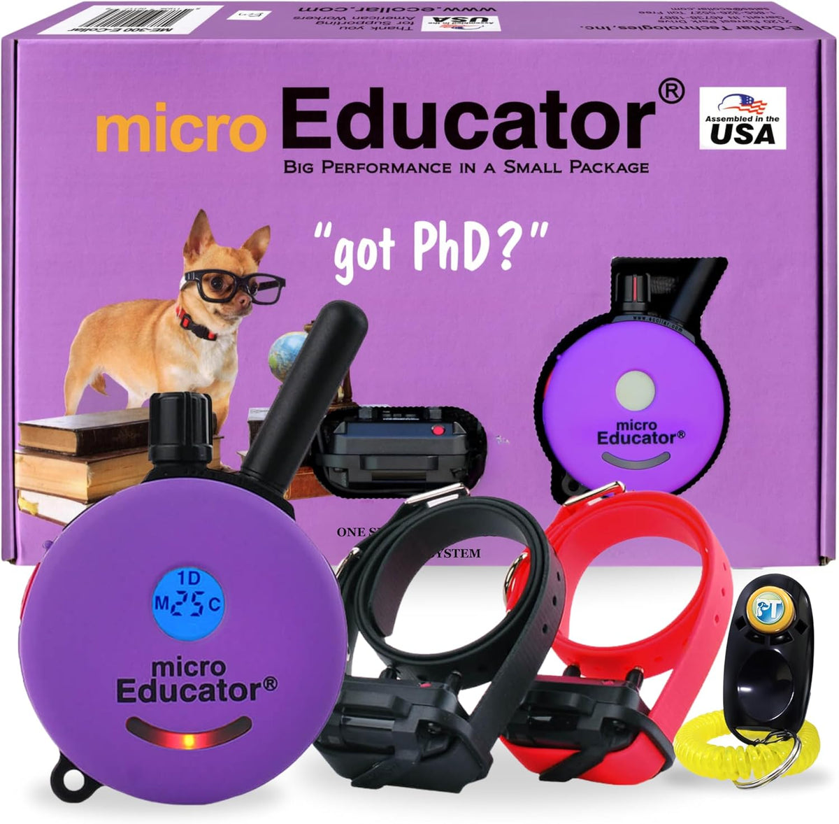 Remote dog training e-collar with handheld transmitter and waterproof receiver – view 2