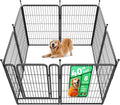 Black 40 inch tall 8-panel dog playpen set up in a yard