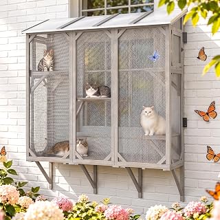 Ketive Outdoor Catio Enclosure with Window Access for Indoor Cats