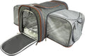 Platinum gray XL double expandable pet carrier with both sides open