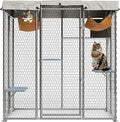 Large Metal Catio Outdoor Cat Enclosure, 72-Inch Walk-In
