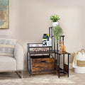 IDEALHOUSE Hidden Litter Box Furniture, Corner Wooden Cat Washroom with Flower Stand and Pullable Carrying Tray