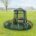 Portable Foldable Cat Enclosure and Tower Tent, 3 Tier Cage with 3 Tunnels, Indoor and Outdoor Catio