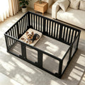 Clear acrylic 12-panel dog playpen with center divider forming two rooms – view 2