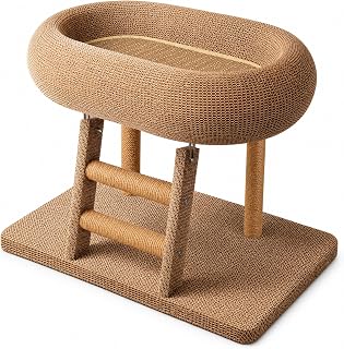 Cat Scratching Post with Climb, Burlap, Simple Style, No Ball