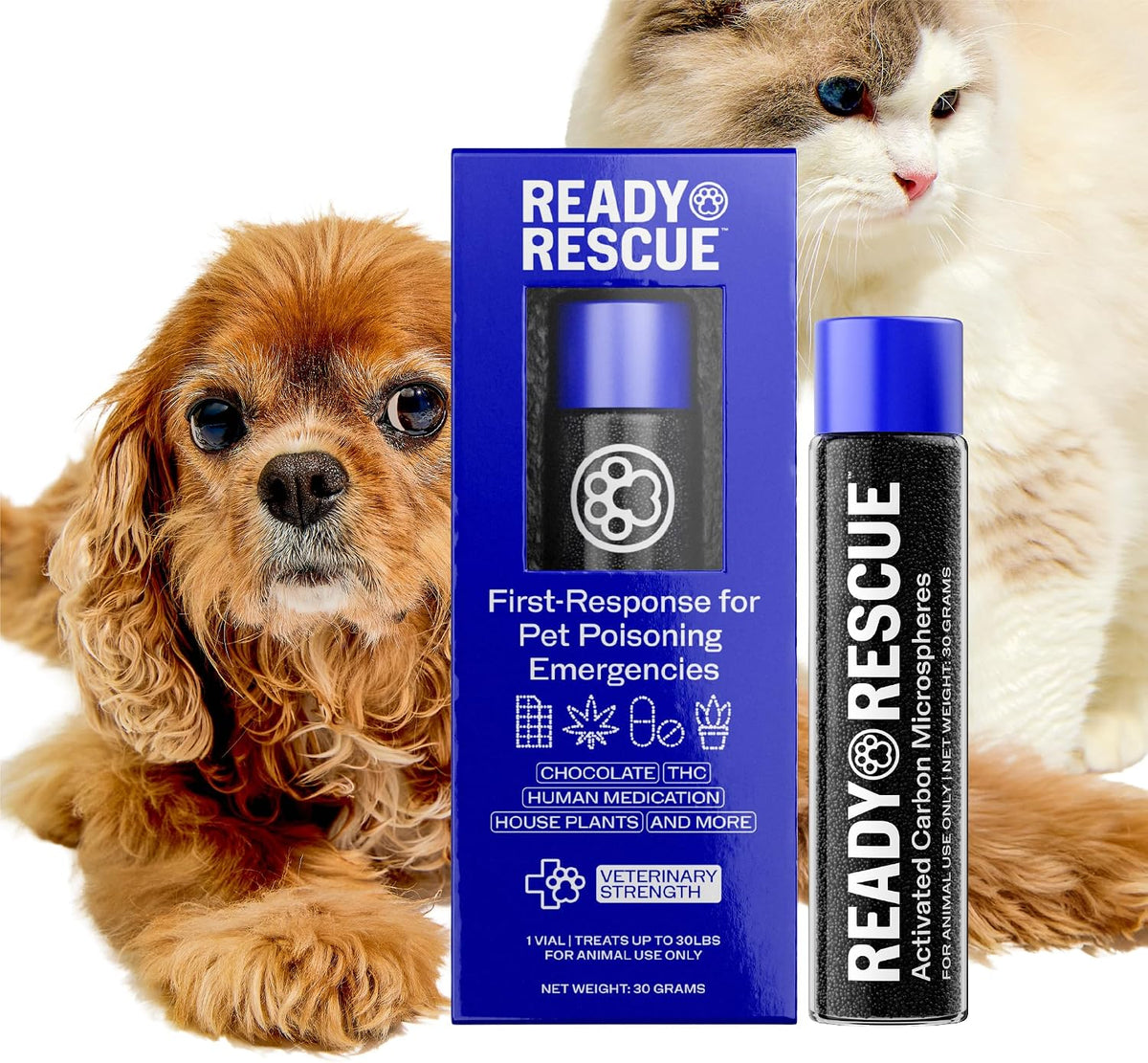 Five activated charcoal vials for a pet first aid kit – view 2