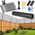 Anti-climb cat fence topper mounted on a backyard fence