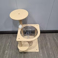 Multi-Tiered Wooden Cat Tree with Transparent Capsule Bed, Sisal Scratching Posts and Interactive Toys