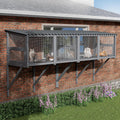 Grey wooden window catio perch box for large cats