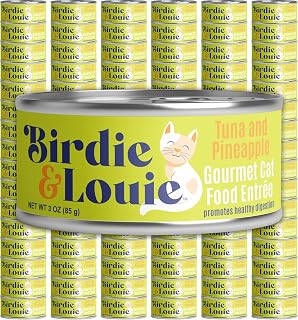 Birdie and Louie Tuna and Pineapple Wet Cat Food Gourmet Entrees, Flakes in Broth, 3 Oz, 96 Cans