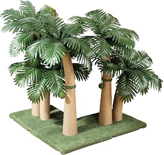 Palm Tree Cat Scratching Post with 13 Interactive Balls, Natural Sisal Rope, Multi-Combinable, 2 x Style C and Style A