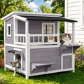 Two-story large weatherproof outdoor cat house