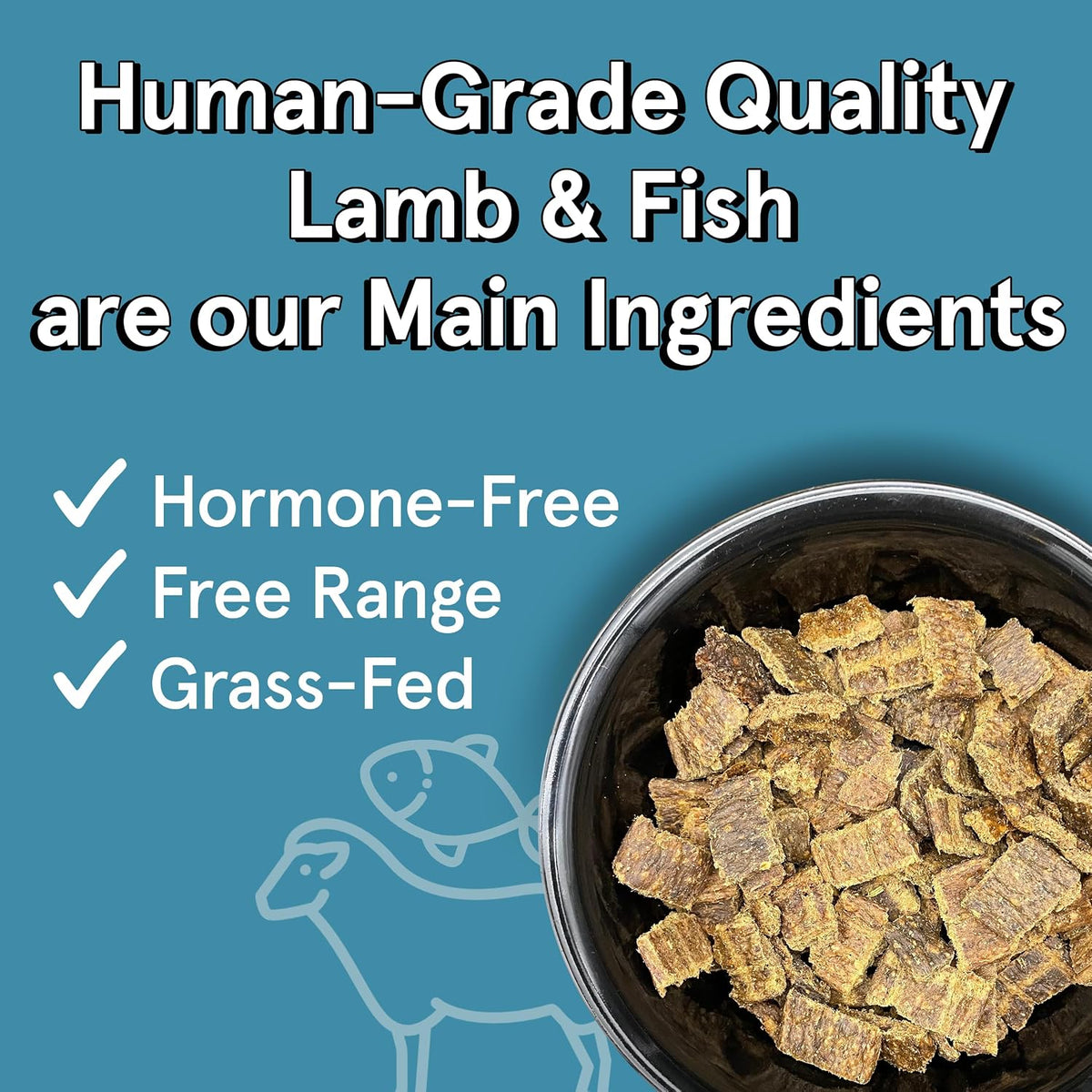 Two 5 lb bags of grain-free air dried lamb and fish dog food