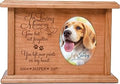 LifeSong Milestones Small Wooden Pet Urn with Picture Frame, Personalized, Engraved Photo, for Dogs and Cats