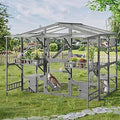 Large Outdoor Catio for 6 to 10 Cats, Weatherproof Pine Wood Cat Enclosure