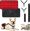 Wireless red light wrap with LED panel fastened around a dog's back – view 4