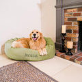 Azure fluffy round personalized donut dog bed – view 8