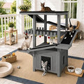 Outdoor Cat Tree Weatherproof Cat House, 34.3 x 33.9 x 45.2 Inch