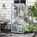 Green extra large outdoor catio on wheels with window access