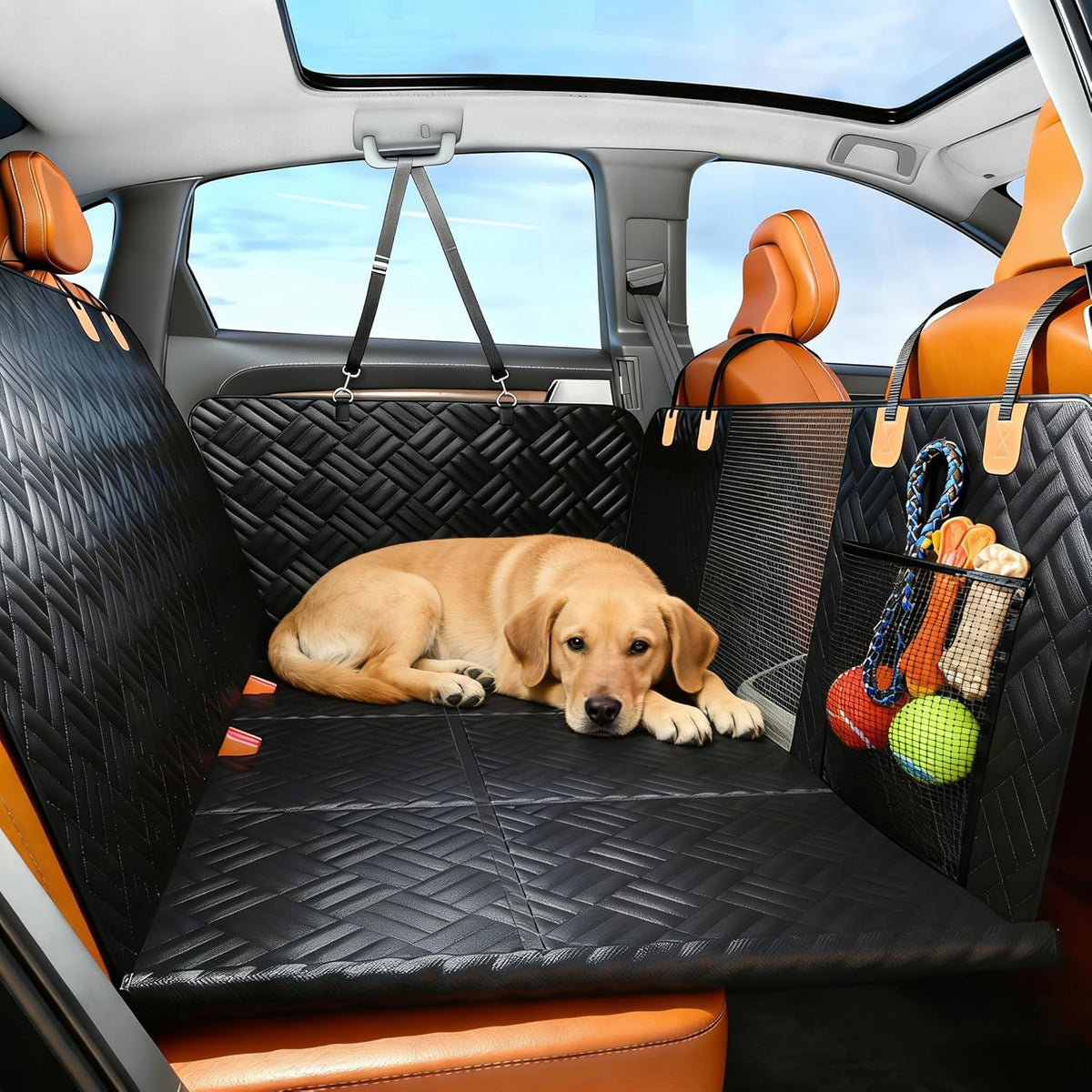 Hard bottom dog back seat bridge installed in a pickup truck rear cab