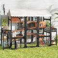 Large Wooden Outdoor Cat Enclosure Catio with Plant Stands