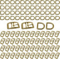 Gold double bar buckles and D-rings for dog collar making