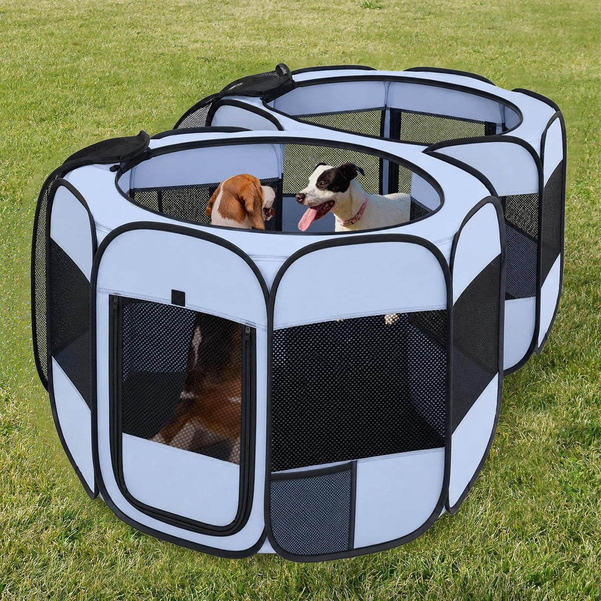 Pop-up enclosed mesh pet playpen tent