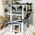 Weatherproof Outdoor Cat Tree with Houses and Condos for Multiple Cats