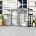 Outdoor Cat Catio House, Wooden, 3 Platforms, Lockable Doors, PC Sun Roof, Weatherproof, Gray
