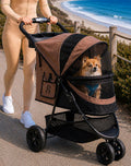 Northern Lights color three-wheel pet stroller with zipperless entry – view 2