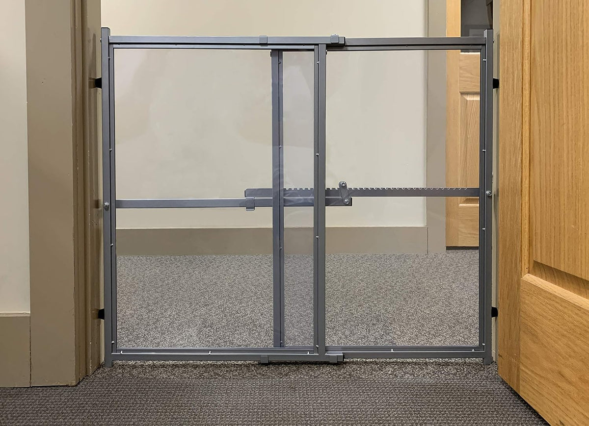 Clear plexi freestanding small animal gate, 24 inches tall
