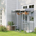 76 Inch Extra Large Walk-In Catio with Condo and Waterproof Roof